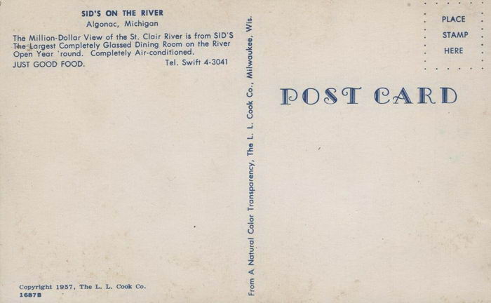Sids on the River - Old Postcard